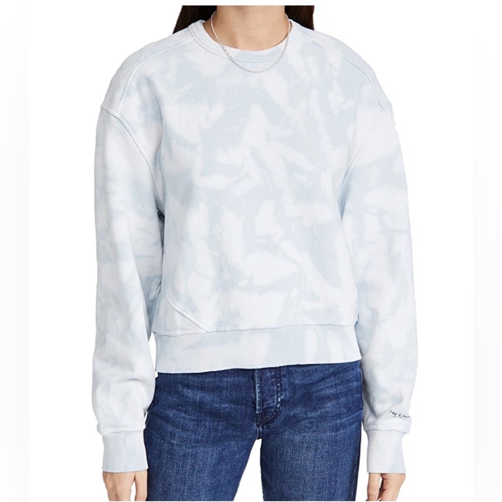 rag & bone Light Blue Tie-Dye Crewneck Sweatshirt